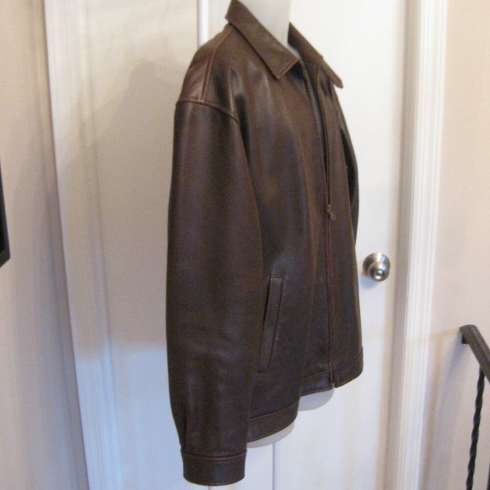 Vintage Ralph Lauren Polo Lambskin Men’s Leather Jacket Brown Size Large - Picture 5 of 11